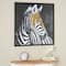 32" x 32" Black Canvas Zebra Framed Wall Art with Gold Foil Accents